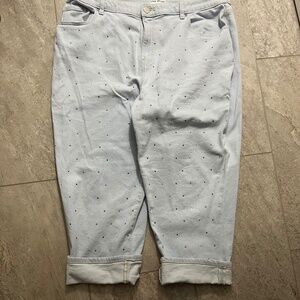 BOYFRIEND CAPRI SIZE 18 WITH SPARKLES (slightly wrinkled NWOT)